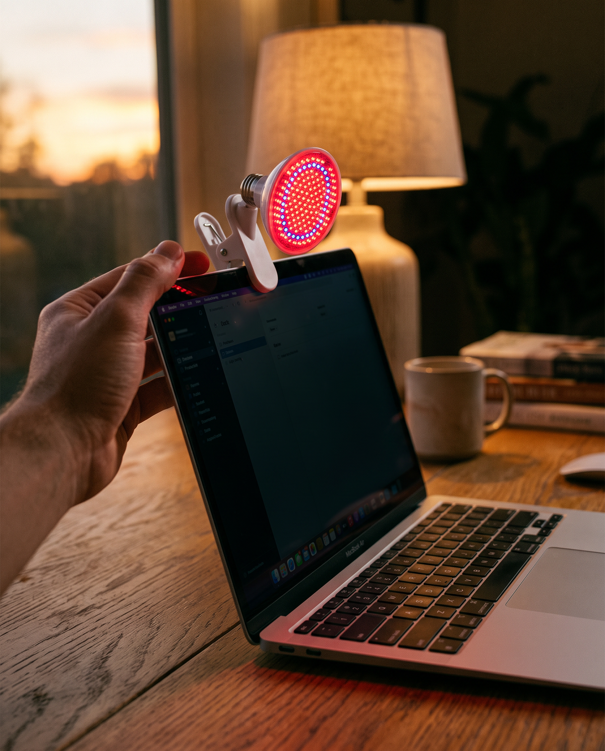 Red Light Clip Lamp
