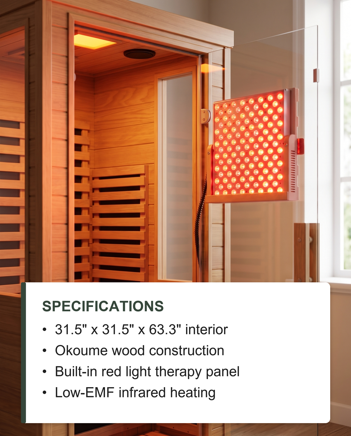 1-Person Infrared Sauna + Red Light