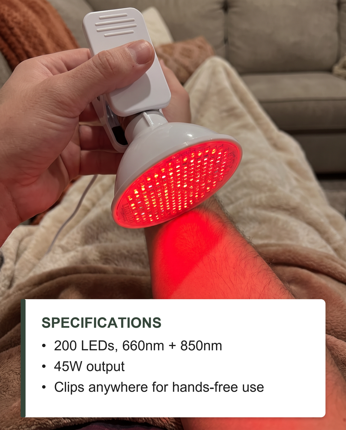 Red Light Clip Lamp